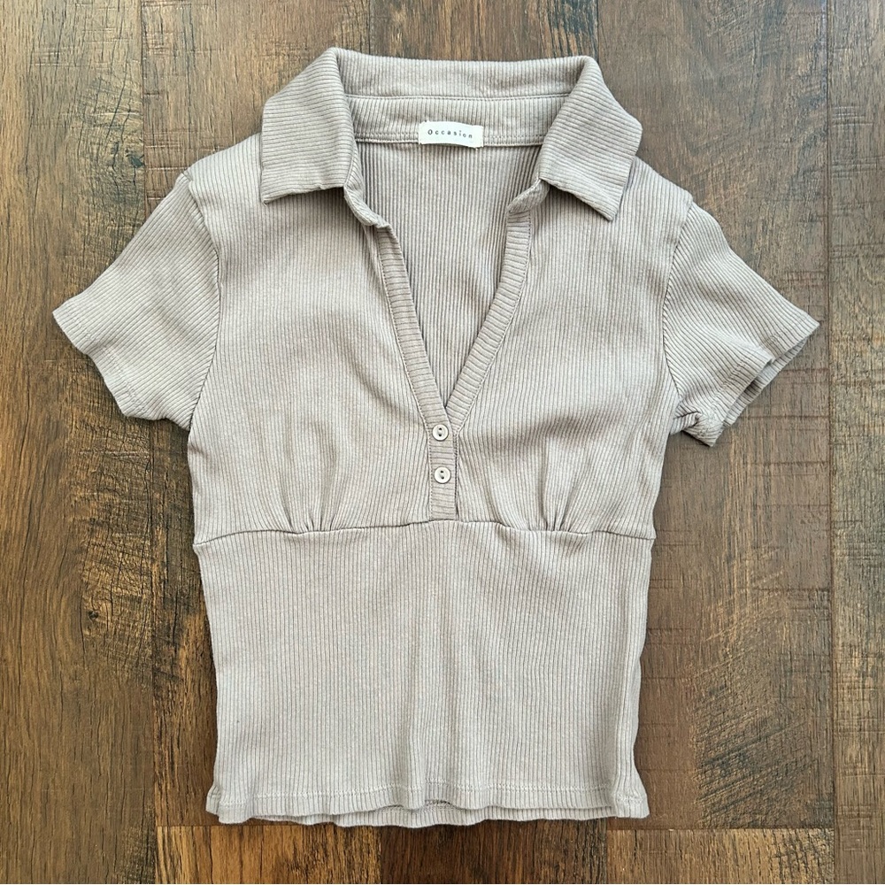 OCCASION ribbed cotton top, size L